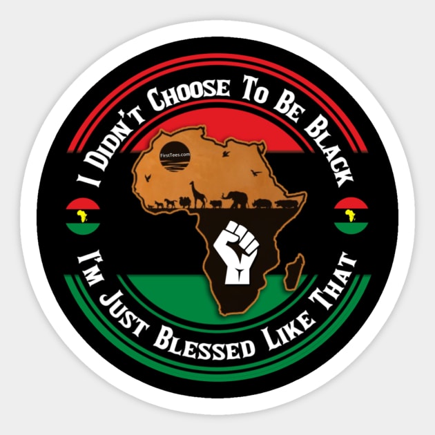 Black and Proud Sticker by FirstTees